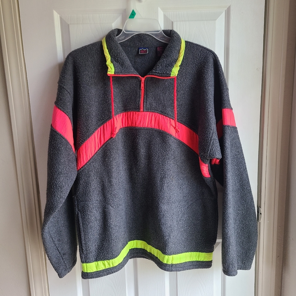 Vintage Zero Proof Fleece Pullover Jacket w/ Reflective Stripes Size M